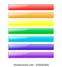 Color square buttons. Modern bright buttons for design in the style of flat. Glossy buttons. Vector illustration