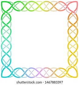 Color square celtic frame with color transition.