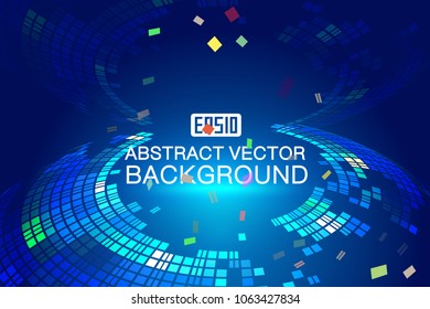 Color square composition luminescence of the rotating abstract technology background.