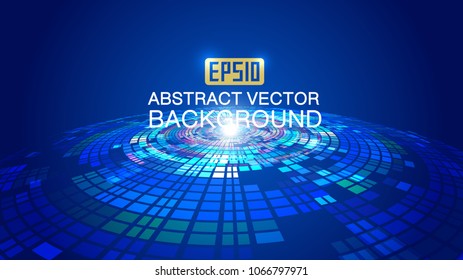 Color square composition luminescence of the rotating abstract technology background.