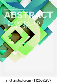 Composición cuadrada de color con texto. Fondo abstracto geométrico. Ilustración del vector
