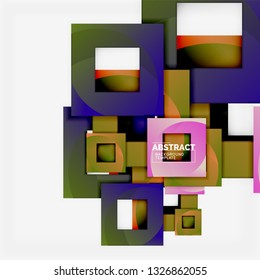 Composición cuadrada de color con texto. Fondo abstracto geométrico. Ilustración del vector