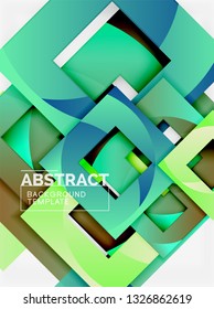 Composición cuadrada de color con texto. Fondo abstracto geométrico. Ilustración del vector