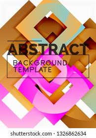 Composición cuadrada de color con texto. Fondo abstracto geométrico. Ilustración del vector