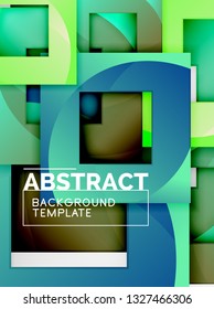 Composición cuadrada de color con texto. Fondo abstracto geométrico. Ilustración del vector