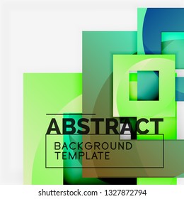 Composición cuadrada de color con texto. Fondo abstracto geométrico. Ilustración del vector