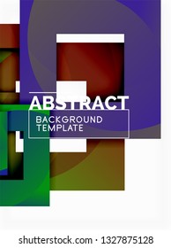 Composición cuadrada de color con texto. Fondo abstracto geométrico. Ilustración del vector