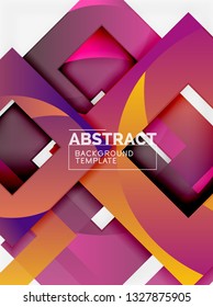 Composición cuadrada de color con texto. Fondo abstracto geométrico. Ilustración del vector