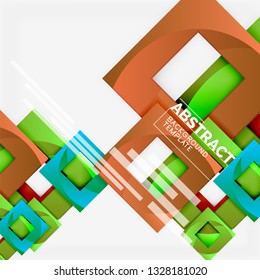 Composición cuadrada de color con texto. Fondo abstracto geométrico. Ilustración del vector