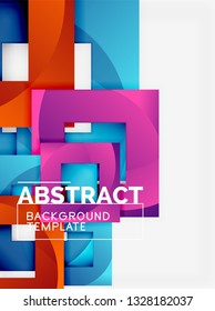 Composición cuadrada de color con texto. Fondo abstracto geométrico. Ilustración del vector