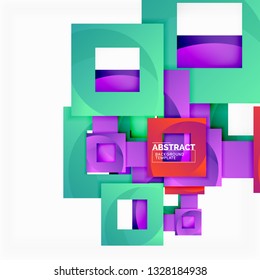 Composición cuadrada de color con texto. Fondo abstracto geométrico. Ilustración del vector