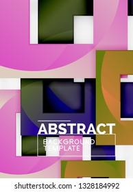 Composición cuadrada de color con texto. Fondo abstracto geométrico. Ilustración del vector