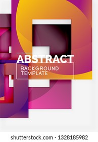 Color square composition with text. Geometric abstract background. Vector illustration