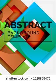 Composición cuadrada de color con texto. Fondo abstracto geométrico. Ilustración del vector