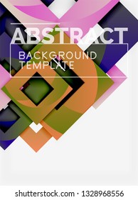 Composición cuadrada de color con texto. Fondo abstracto geométrico. Ilustración del vector