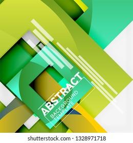 Composición cuadrada de color con texto. Fondo abstracto geométrico. Ilustración del vector