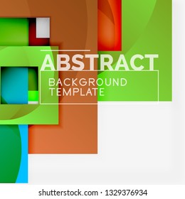 Composición cuadrada de color con texto. Fondo abstracto geométrico. Ilustración del vector