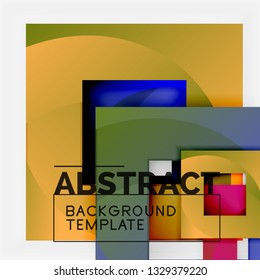 Composición cuadrada de color con texto. Fondo abstracto geométrico. Ilustración del vector