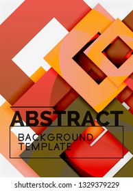 Color square composition with text. Geometric abstract background. Vector illustration