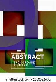 Composición cuadrada de color con texto. Fondo abstracto geométrico. Ilustración del vector