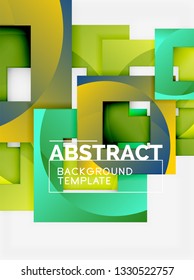 Composición cuadrada de color con texto. Fondo abstracto geométrico. Ilustración del vector