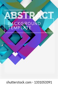 Composición cuadrada de color con texto. Fondo abstracto geométrico. Ilustración del vector