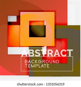 Color square composition with text. Geometric abstract background. Vector illustration