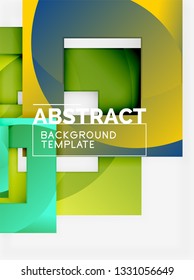 Composición cuadrada de color con texto. Fondo abstracto geométrico. Ilustración del vector