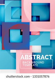 Composición cuadrada de color con texto. Fondo abstracto geométrico. Ilustración del vector