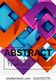 Composición cuadrada de color con texto. Fondo abstracto geométrico. Ilustración del vector