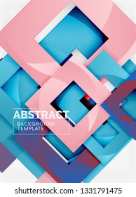 Composición cuadrada de color con texto. Fondo abstracto geométrico. Ilustración del vector