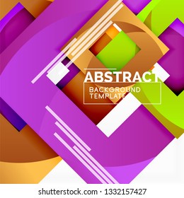 Composición cuadrada de color con texto. Fondo abstracto geométrico. Ilustración del vector