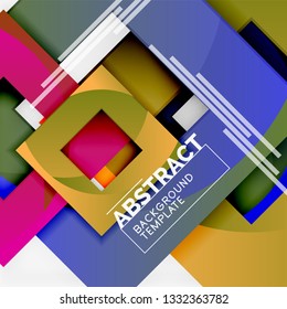 Composición cuadrada de color con texto. Fondo abstracto geométrico. Ilustración del vector