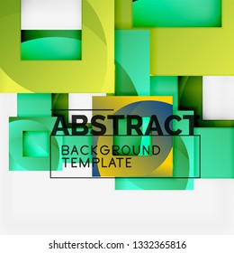 Composición cuadrada de color con texto. Fondo abstracto geométrico. Ilustración del vector