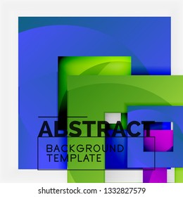 Composición cuadrada de color con texto. Fondo abstracto geométrico. Ilustración del vector