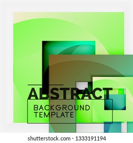 Composición cuadrada de color con texto. Fondo abstracto geométrico. Ilustración del vector