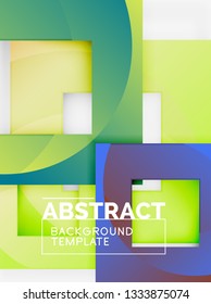 Composición cuadrada de color con texto. Fondo abstracto geométrico. Ilustración del vector