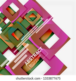 Composición cuadrada de color con texto. Fondo abstracto geométrico. Ilustración del vector
