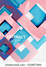 Composición cuadrada de color con texto. Fondo abstracto geométrico. Ilustración del vector