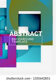 Composición cuadrada de color con texto. Fondo abstracto geométrico. Ilustración del vector