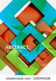 Composición cuadrada de color con texto. Fondo abstracto geométrico. Ilustración del vector