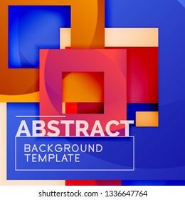 Composición cuadrada de color con texto. Fondo abstracto geométrico. Ilustración del vector