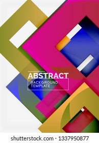 Composición cuadrada de color con texto. Fondo abstracto geométrico. Ilustración del vector