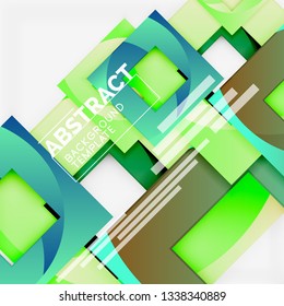 Composición cuadrada de color con texto. Fondo abstracto geométrico. Ilustración del vector