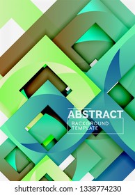 Farbquadrat Zusammensetzung mit Text. Geometrischer abstrakter Hintergrund. Vektorgrafik