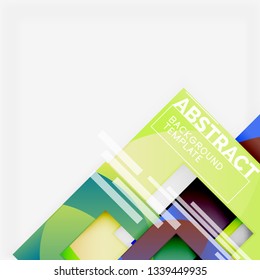 Composición cuadrada de color con texto. Fondo abstracto geométrico. Ilustración del vector