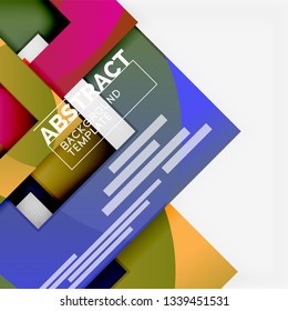 Composición cuadrada de color con texto. Fondo abstracto geométrico. Ilustración del vector