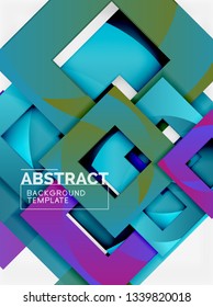 Composición cuadrada de color con texto. Fondo abstracto geométrico. Ilustración del vector