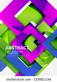Composición cuadrada de color con texto. Fondo abstracto geométrico. Ilustración del vector