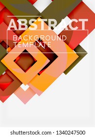 Composición cuadrada de color con texto. Fondo abstracto geométrico. Ilustración del vector